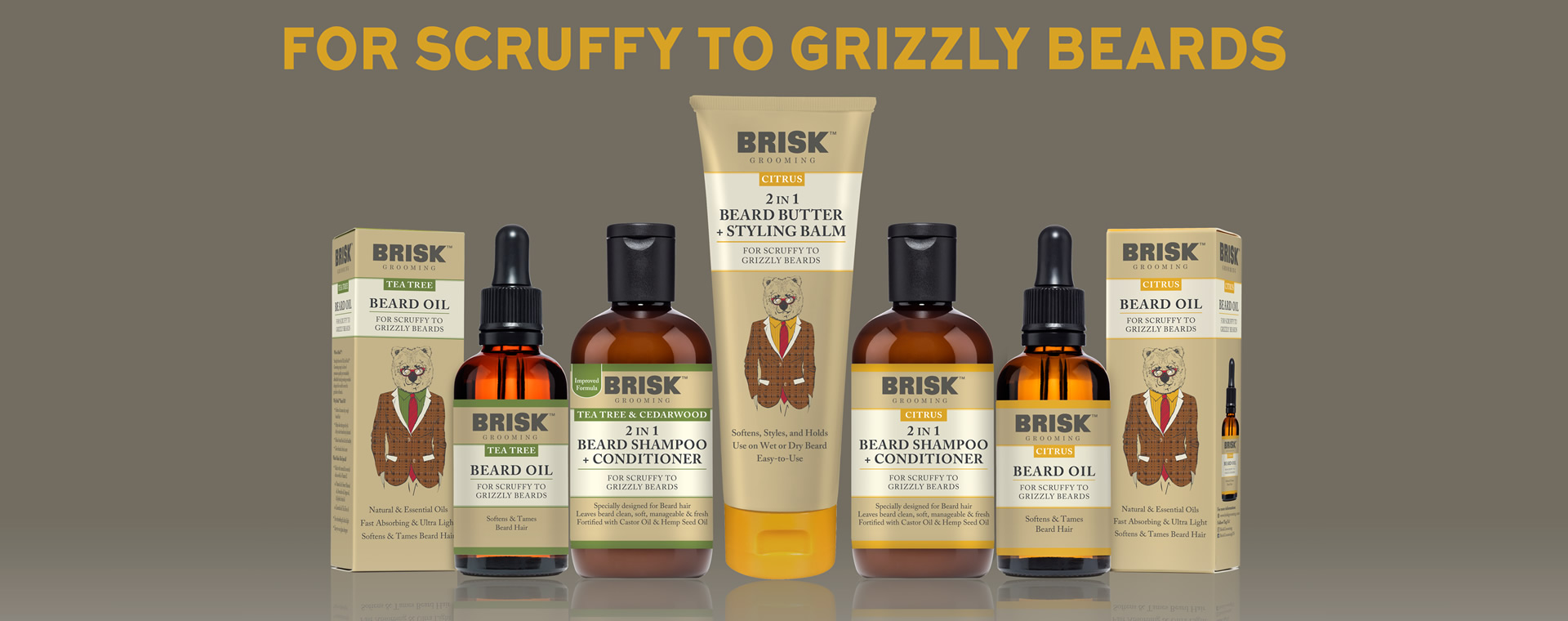 Brisk Grooming - Beard Oil, Shampoo, Beard Butter, Styling Balm